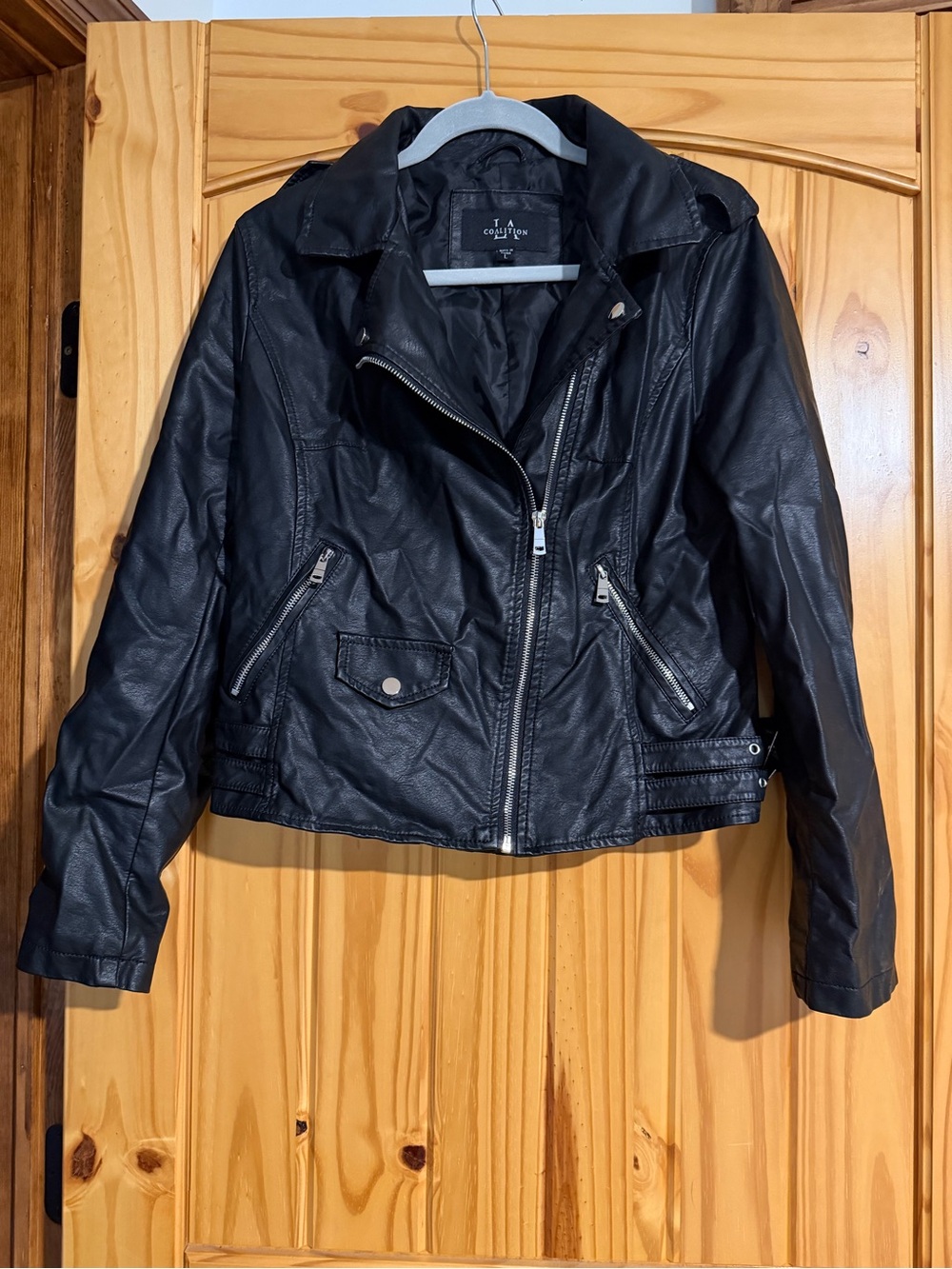 Black Faux Leather Moto Jacket